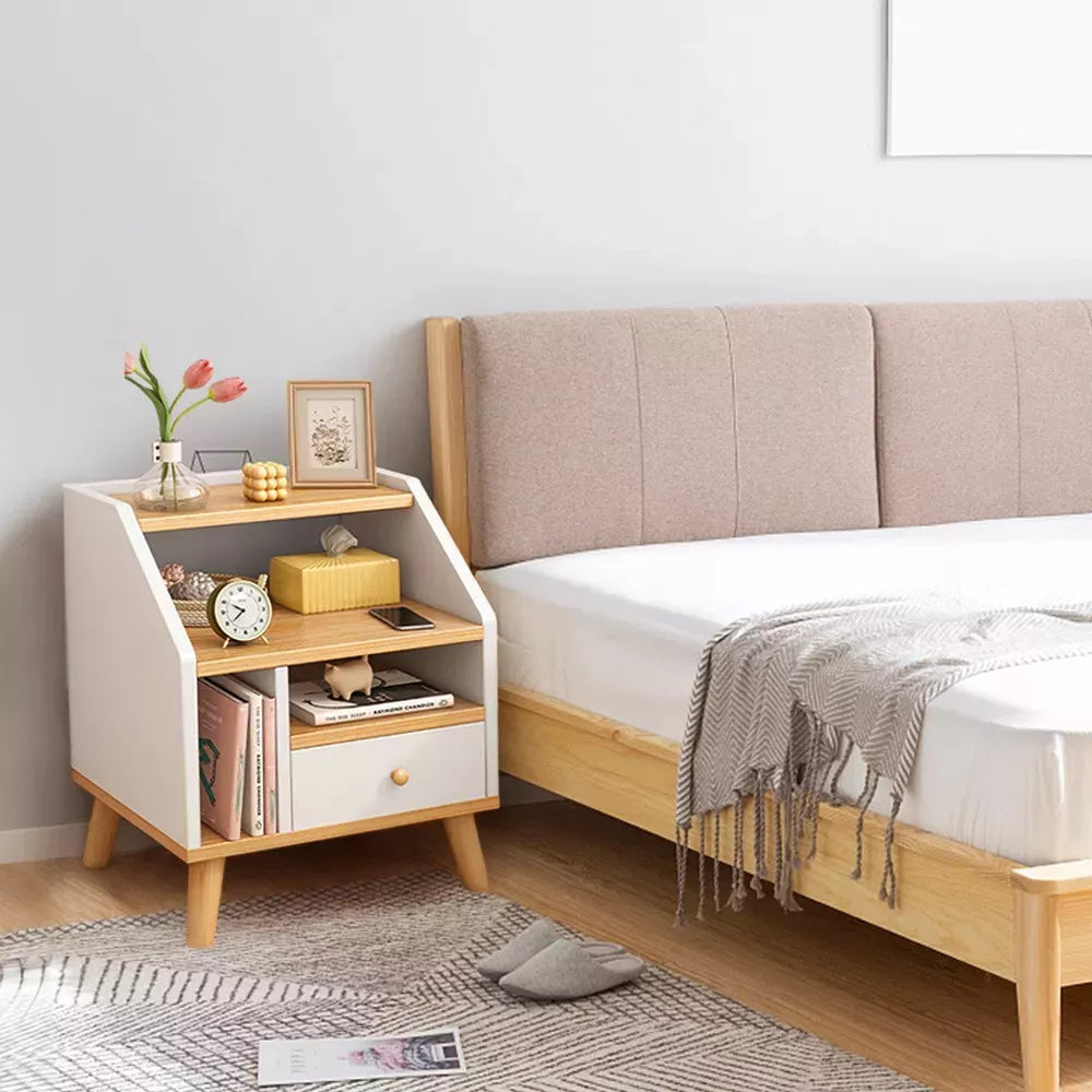 Noptiera moderna cu 3 polite si un sertar — Confort Practic Pentru Casa Ta