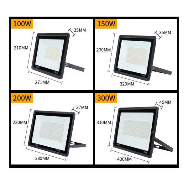 Proiector LED SMD Slim 100W, 220V, IP66, Iluminare Puternică pentru Exterior, EAZ-IL036