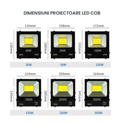 Proiector LED COB 300W, 220V, IP66, Iluminare Puternică pentru Exterior, EAZ-IL031