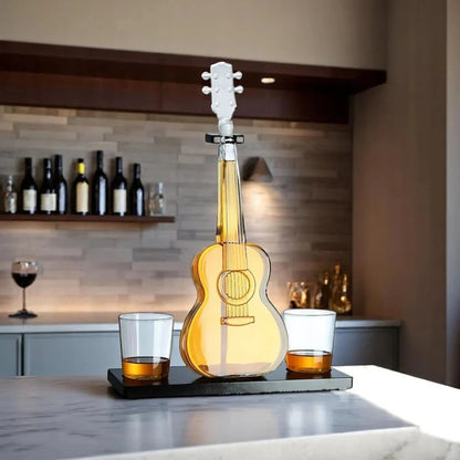 Set decantor in forma de vioara cu 2 pahare si — Mai Mult Confort Oriunde