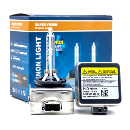 Set 2 becuri xenon D3S 6000K 35W SuperVision +200% — Confort și Siguranță la Drum