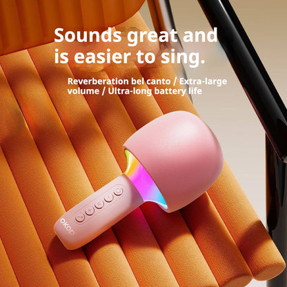 Microfon Karaoke Wireless cu Boxa si LED RGB OKOP KP-M110 — Utilitate Smart Zi de Zi