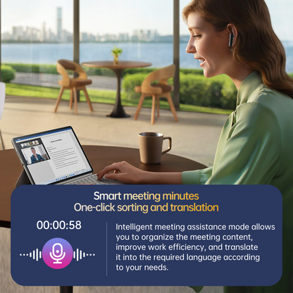 Casti Wireless cu Translator AI Bluetooth si Ecran Digital cu — Utilitate Smart Zi de Zi