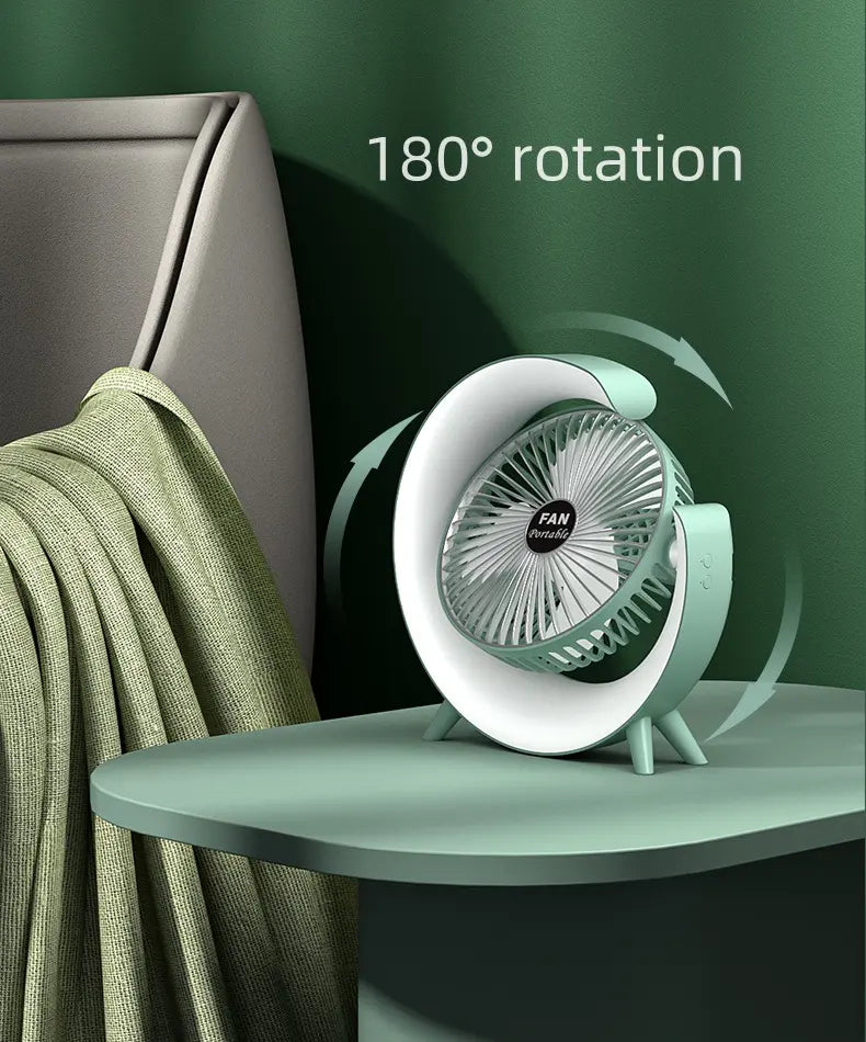 Mini ventilator de birou rotund cu LED RGB — Utilitate Smart Zi de Zi