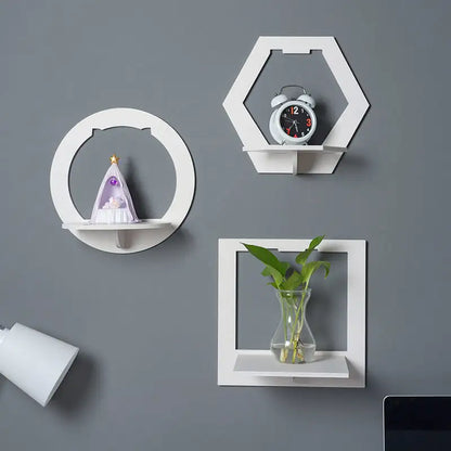 Set 3 rafturi decorative in forma de hexagon — Confort Practic Pentru Casa Ta