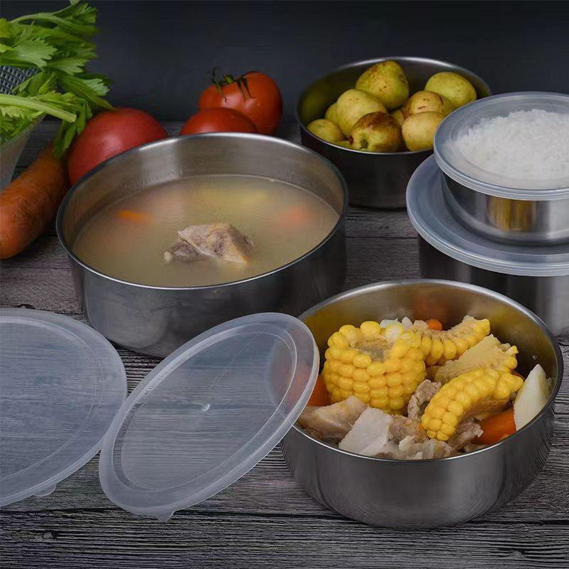 Set 5 Caserole Metalice cu Capac Plastic — Mai Mult Confort în Bucătărie