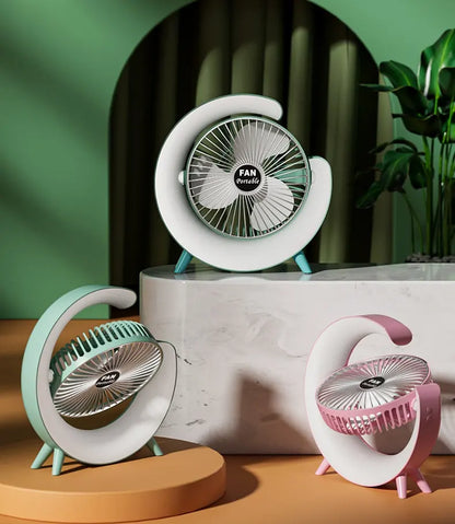Mini ventilator de birou rotund cu LED RGB — Utilitate Smart Zi de Zi