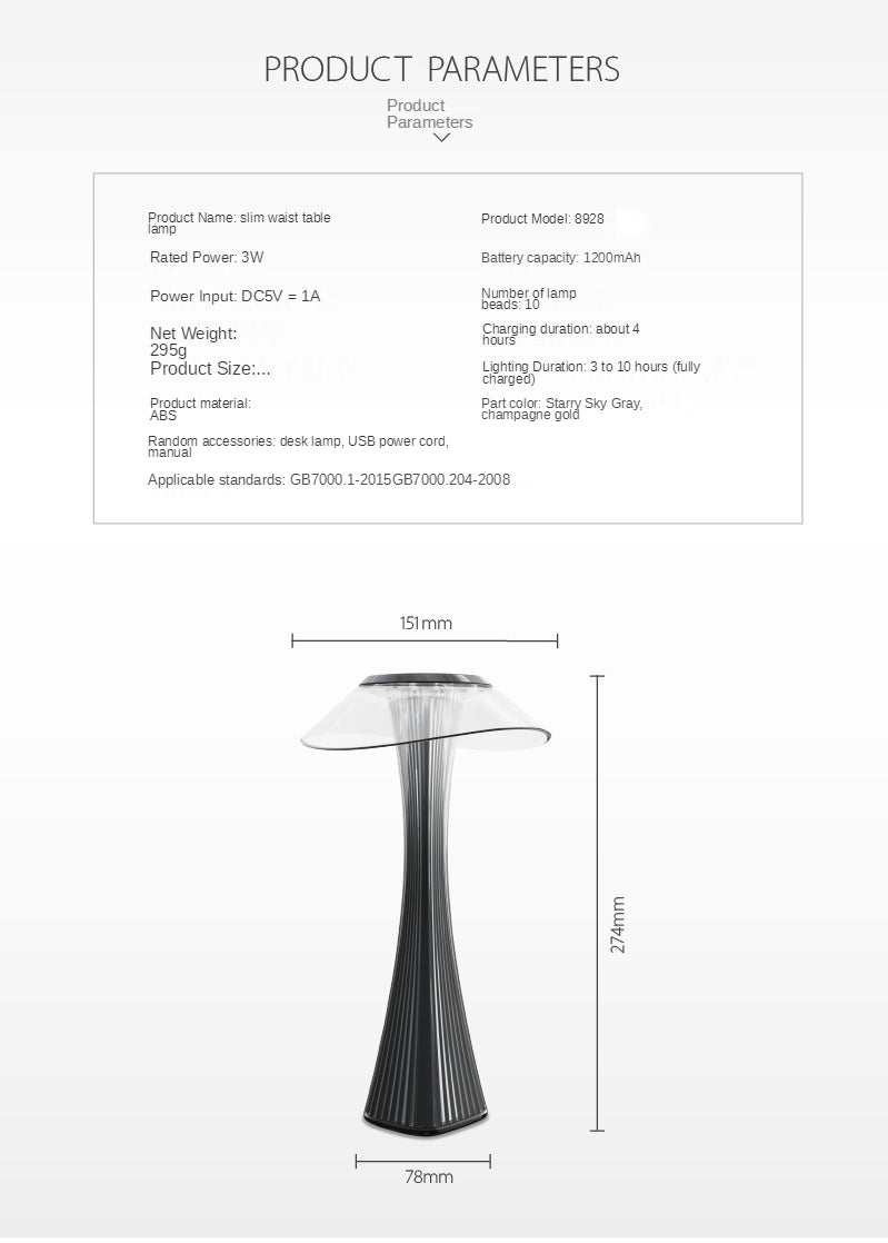 Lampa de masa LED cu touch incarcare USB — Ambient Modern Pentru Acasă