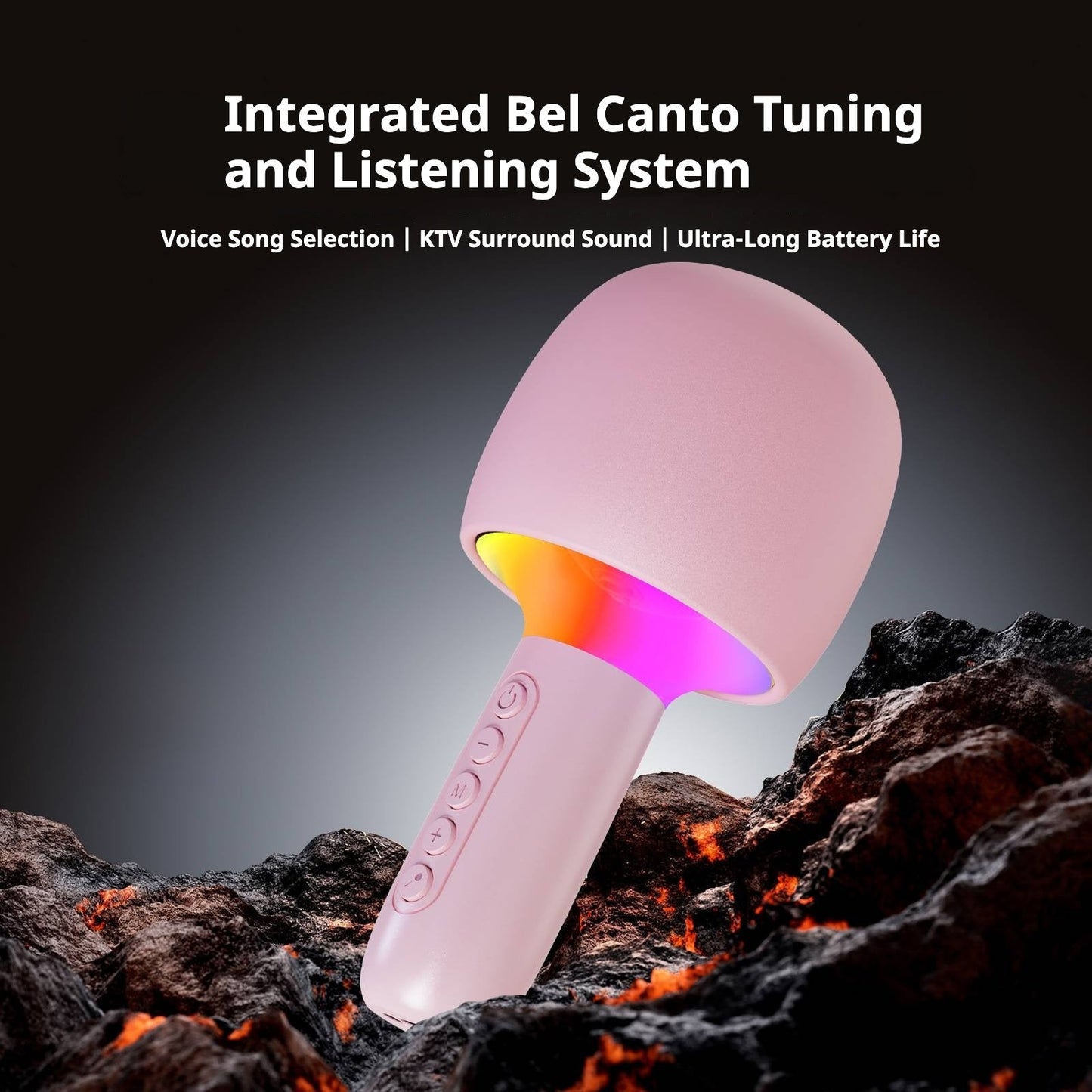 Microfon Karaoke Wireless cu Boxa si LED RGB OKOP KP-M110 — Utilitate Smart Zi de Zi