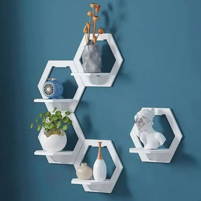 Set 3 rafturi decorative in forma de hexagon — Confort Practic Pentru Casa Ta