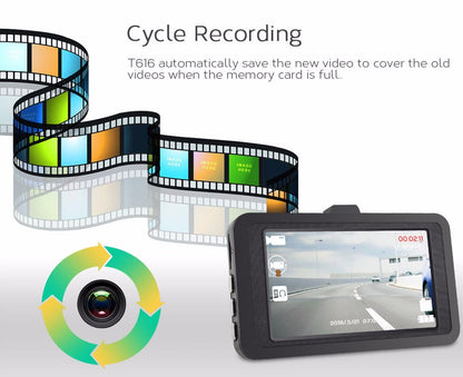 Camera auto DVR 1080P Full HD display 3 inch — Control și Siguranță Zi de Zi