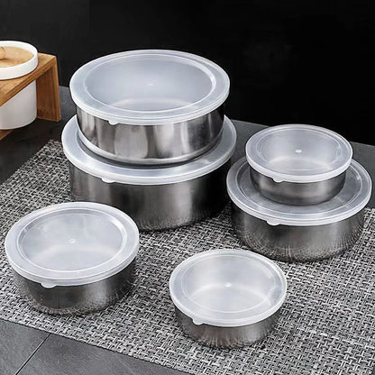Set 5 Caserole Metalice cu Capac Plastic — Mai Mult Confort în Bucătărie