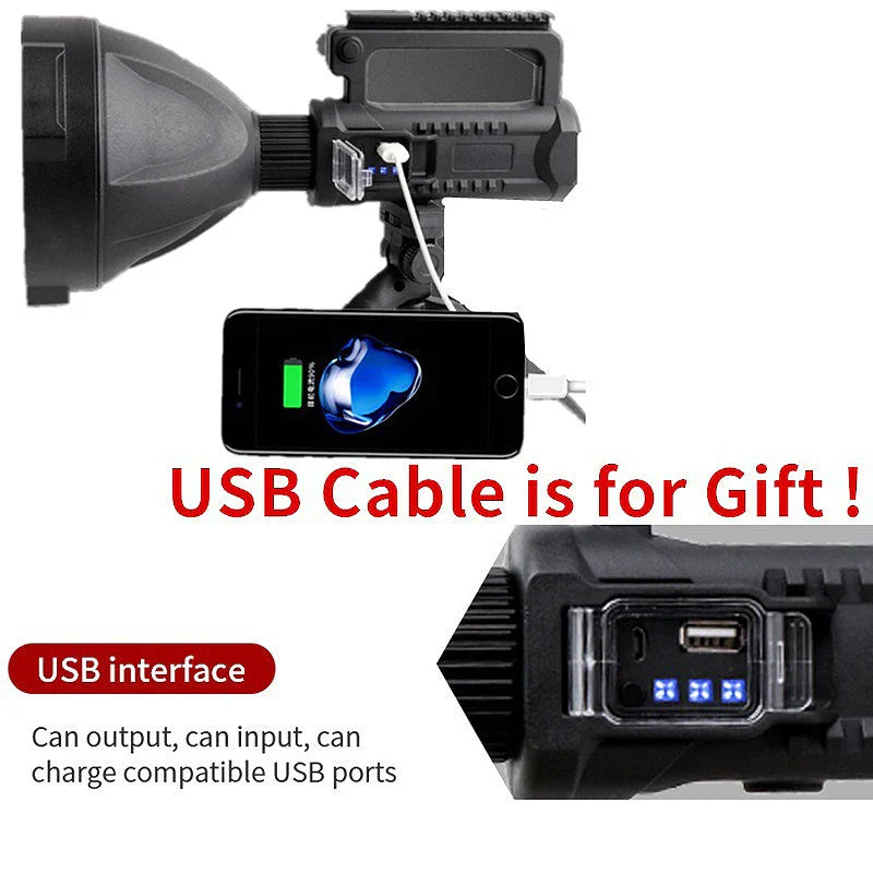 Lanternă LED Profesională cu Încărcare Solară, USB, Trepied și Powerbank, A-145-9