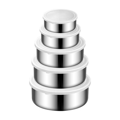 Set 5 Caserole Metalice cu Capac Plastic — Mai Mult Confort în Bucătărie
