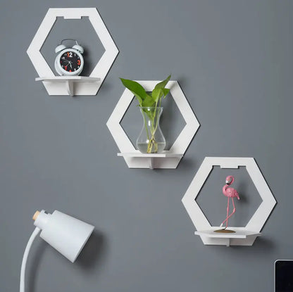 Set 3 rafturi decorative in forma de hexagon — Confort Practic Pentru Casa Ta