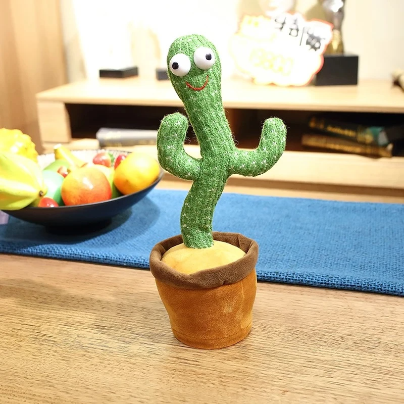 Jucarie de plus Cactus dansator cu acumulator — Util Pentru Familie și Copii