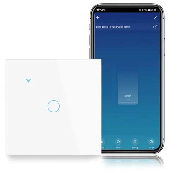 Întrerupător Smart Touch Alb, WiFi, Control Vocal, Tuya / Smart Life, CLS-SM017