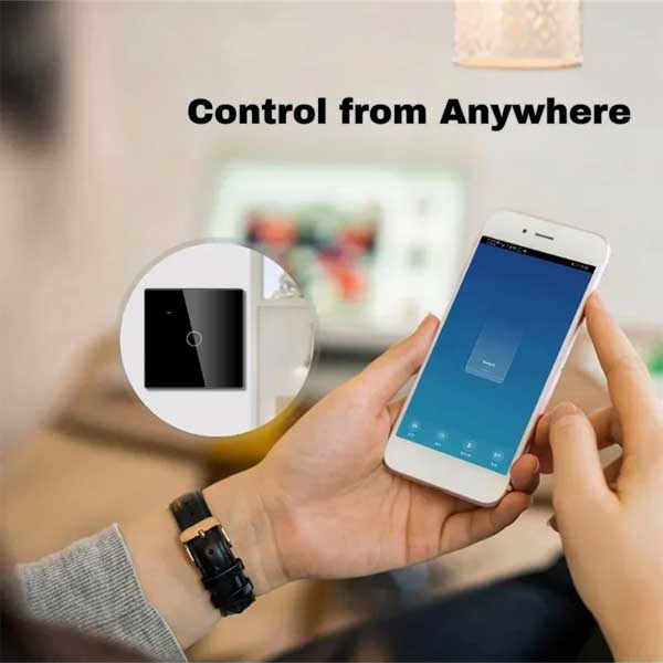 Întrerupător Smart Touch Negru, WiFi, Control Vocal, Tuya / Smart Life, CLS-SM018