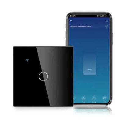 Întrerupător Smart Touch Negru, WiFi, Control Vocal, Tuya / Smart Life, CLS-SM018