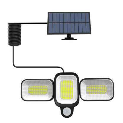 Lampă Solară LED 45W cu 225 LED-uri, Senzor Mișcare și 3 Brațe Rotative IP65, CLS-IL008