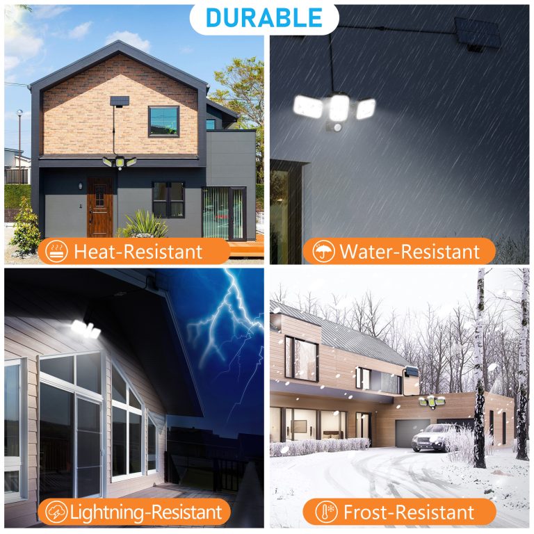 Lampă Solară LED 45W cu 225 LED-uri, Senzor Mișcare și 3 Brațe Rotative IP65, CLS-IL008