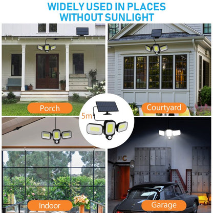 Lampă Solară LED 45W cu 225 LED-uri, Senzor Mișcare și 3 Brațe Rotative IP65, CLS-IL008