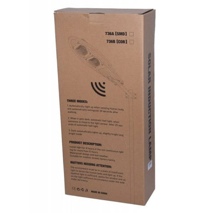 Lampă Solară 100W cu Senzor de Mișcare și Telecomandă, IP65, Q-18D032