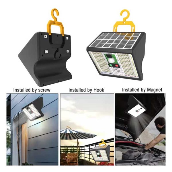 Lampă Solară LED Premium cu Senzor, Telecomandă, Magnet și Cârlig, CLS-IL056