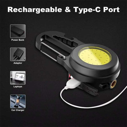 Mini Lanternă LED COB ClassLights USB-C, Magnet, 6 în 1, Tip Breloc, CLS-IL054