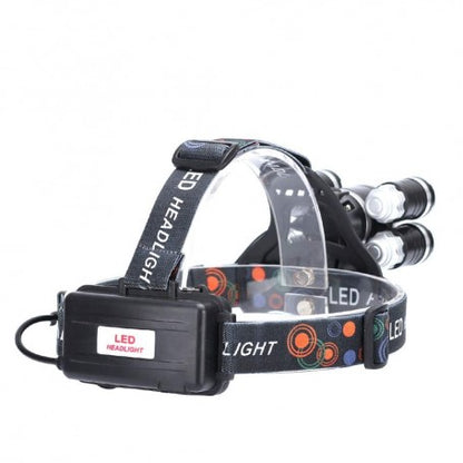 Lanternă Frontală Reîncărcabilă 30W cu 5 LED-uri, Zoom și 2 Acumulatori, Q-19B012