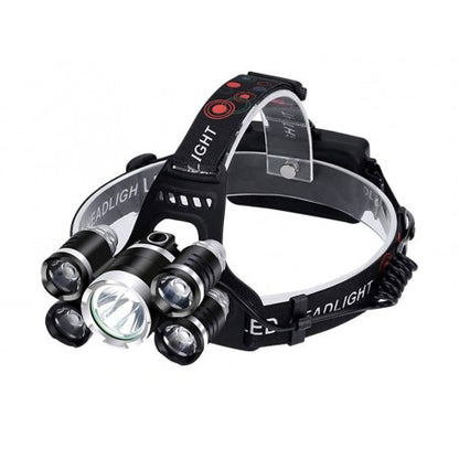 Lanternă Frontală Reîncărcabilă 30W cu 5 LED-uri, Zoom și 2 Acumulatori, Q-19B012