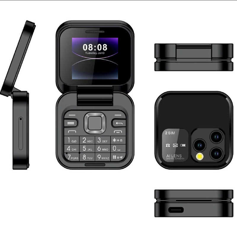 Telefon Mini Pliabil Flip Phone i16 Pro Dual SIM cu Bluetooth și Cameră, A-147-5