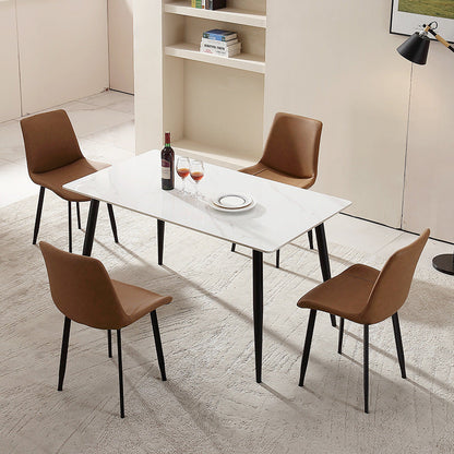 Masă de dining moderna din piatra sinterizata — Confort Practic Pentru Casa Ta