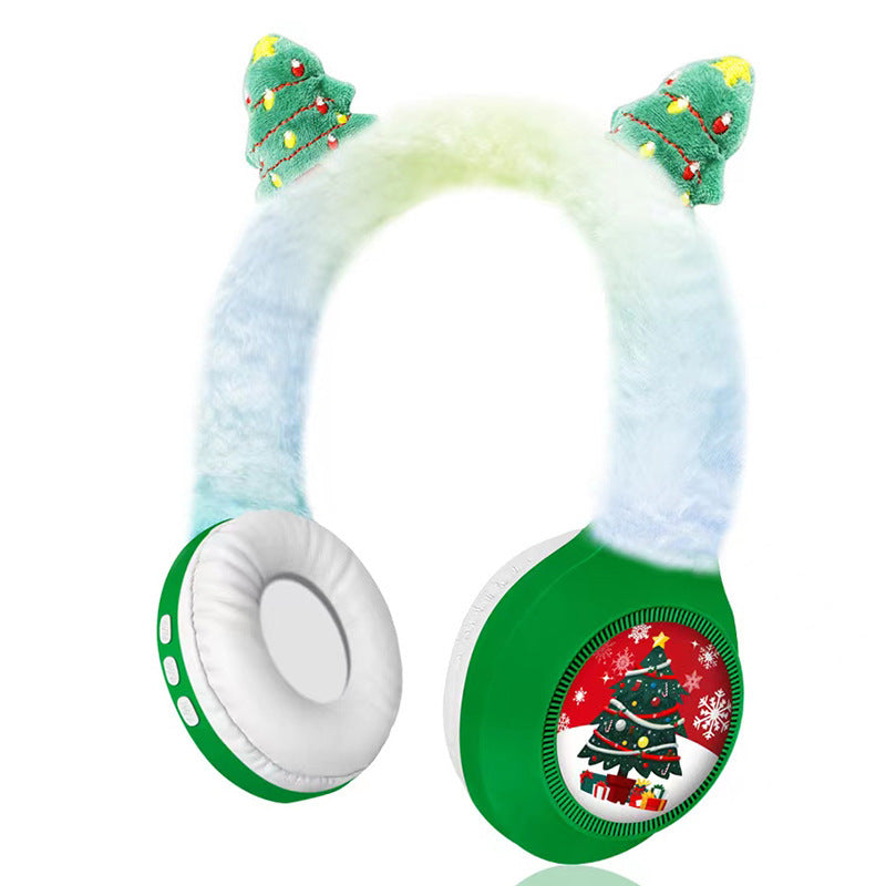 Casti pufoase din plus Wireless Bluetooth cu urechi de Craciun — Utilitate Smart Zi de Zi