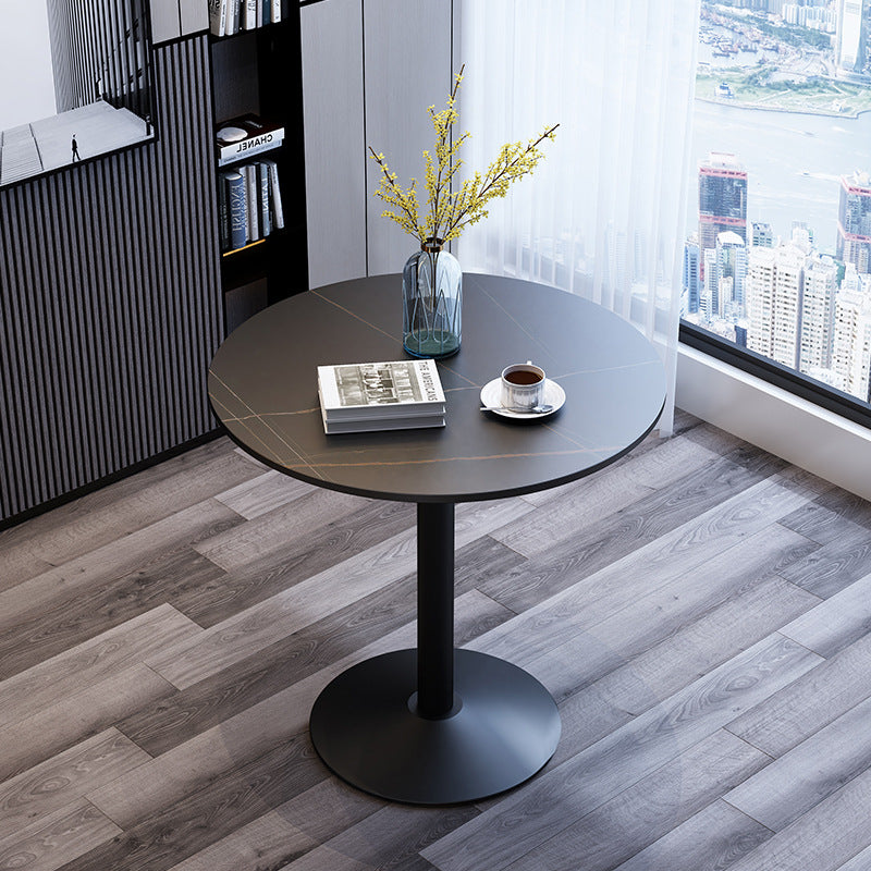 Masă rotunda din piatră sinterizată diametru 60cm inaltime 75cm — Confort Practic Pentru Casa Ta