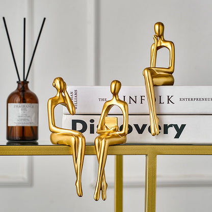 Set 3 decorative aurii din rasina — Confort Practic Pentru Casa Ta