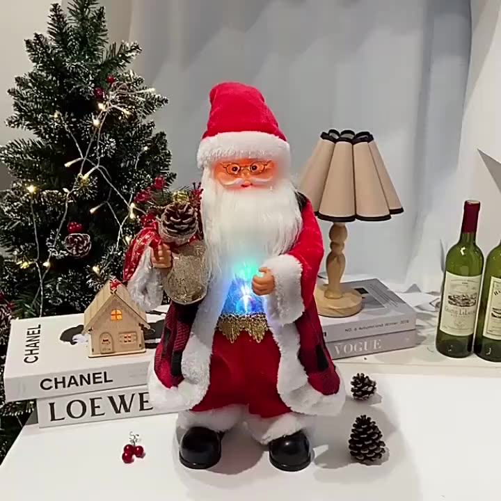 Decoratiune Mos Craciun dansator 50 cm — Ambient Modern Pentru Acasă