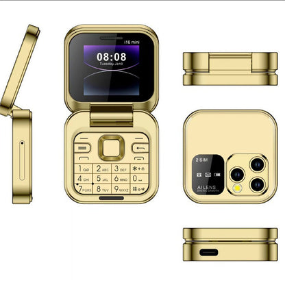 Telefon Mini Pliabil Flip Phone i16 Pro Dual SIM cu Bluetooth și Cameră, A-147-5