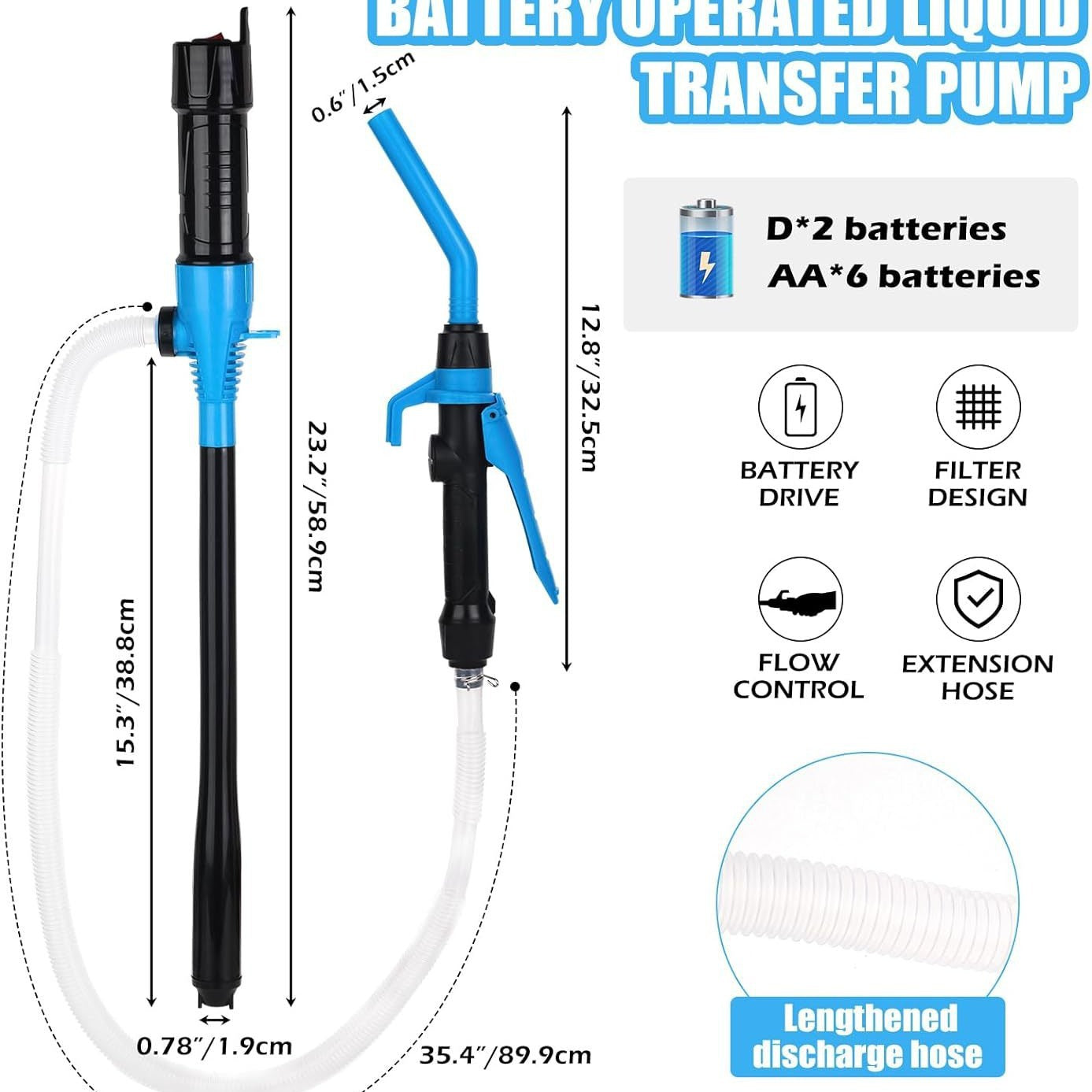 Pompa electrica transfer lichide 97 7 cm – cu furtun
