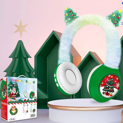 Casti pufoase din plus Wireless Bluetooth cu urechi de Craciun — Utilitate Smart Zi de Zi