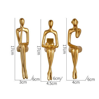 Set 3 decorative aurii din rasina — Confort Practic Pentru Casa Ta