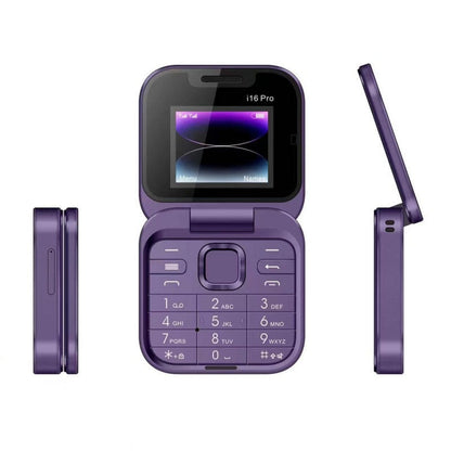 Telefon Mini Pliabil Flip Phone i16 Pro Dual SIM cu Bluetooth și Cameră, A-147-5