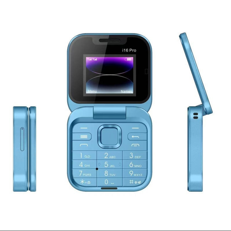 Telefon Mini Pliabil Flip Phone i16 Pro Dual SIM cu Bluetooth și Cameră, A-147-5