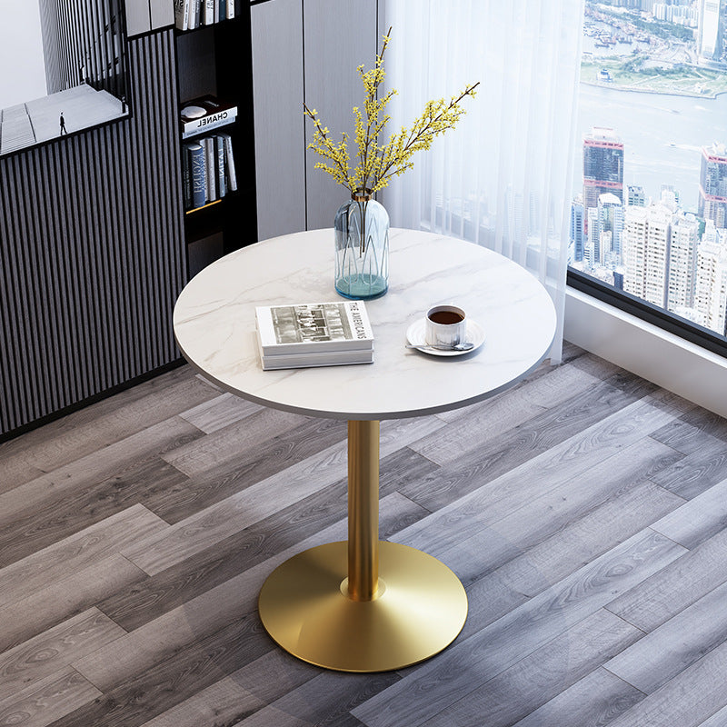 Masă rotunda din piatră sinterizată diametru 60cm inaltime 75cm — Confort Practic Pentru Casa Ta