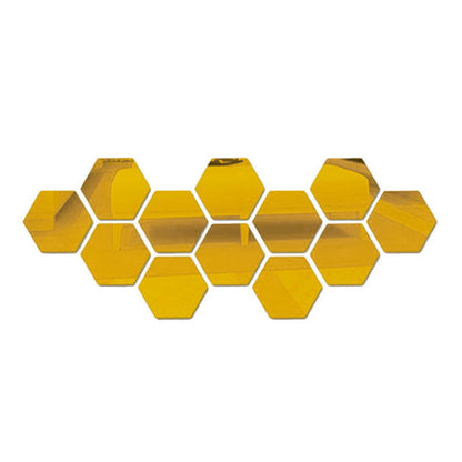 Set 12 oglinzi acrilice autoadezive decorative forma hexagon 20 si — Confort Practic Pentru Casa