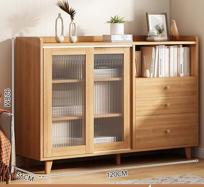 Bufet modern dulap de depozitare cu usi glisante pentru bucătărie — Confort Practic Pentru Casa Ta