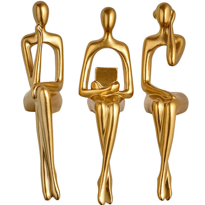 Set 3 decorative aurii din rasina — Confort Practic Pentru Casa Ta