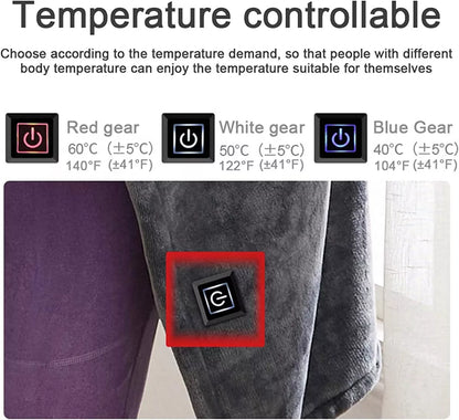 Patura electrica cu incalzire USB tip hoodie — Confort Personal Zi de Zi