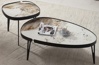 Set 2 Masute de Cafea Moderne din Piatra Sinterizata — Confort Practic Pentru Casa Ta