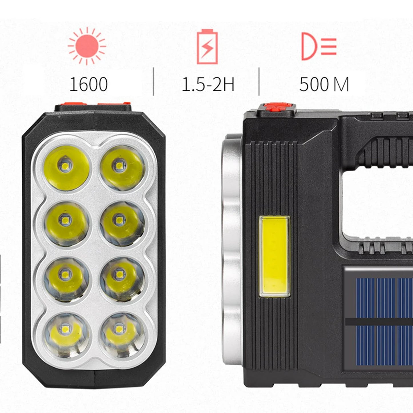 Lanterna cu 8 LED-uri si LED COB incarcare solara si — Ambient Modern Pentru Acasă
